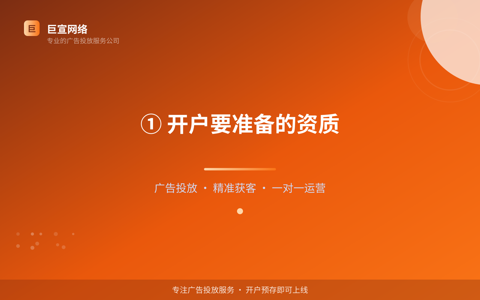 ① 开户要准备的资质(效果数据维度) ① 开户要准备的资质(效果数据维度)